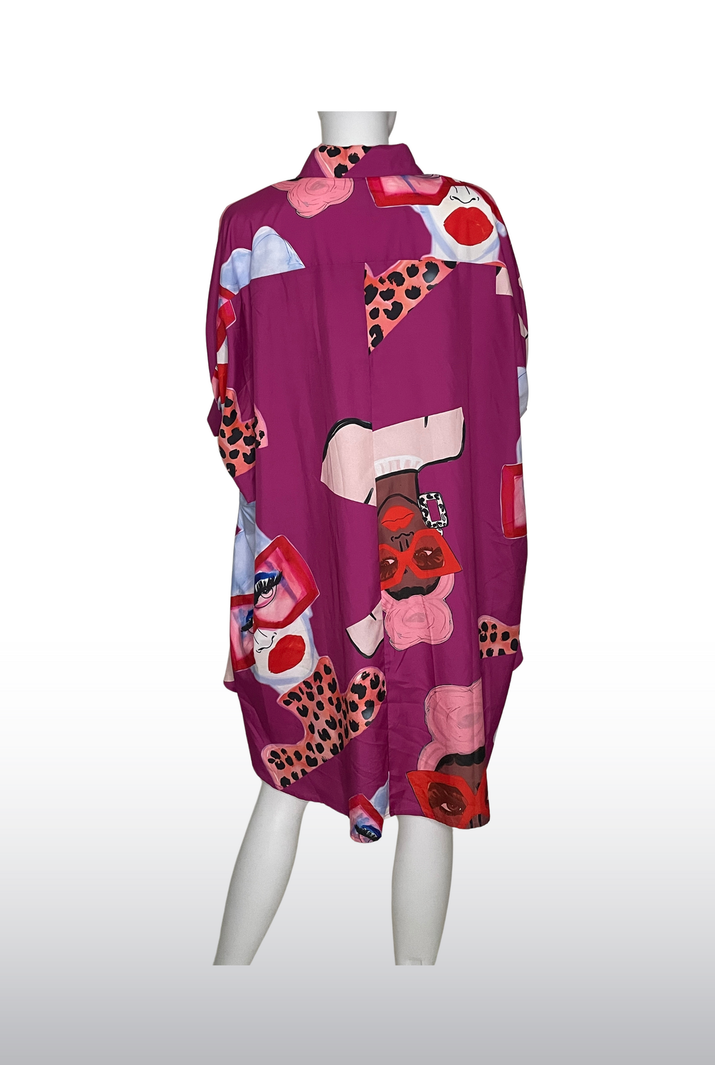 Abstract High-Low Blouse