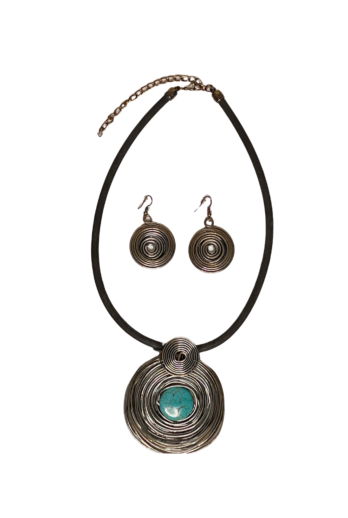 Silver & Turquoise Necklace Set