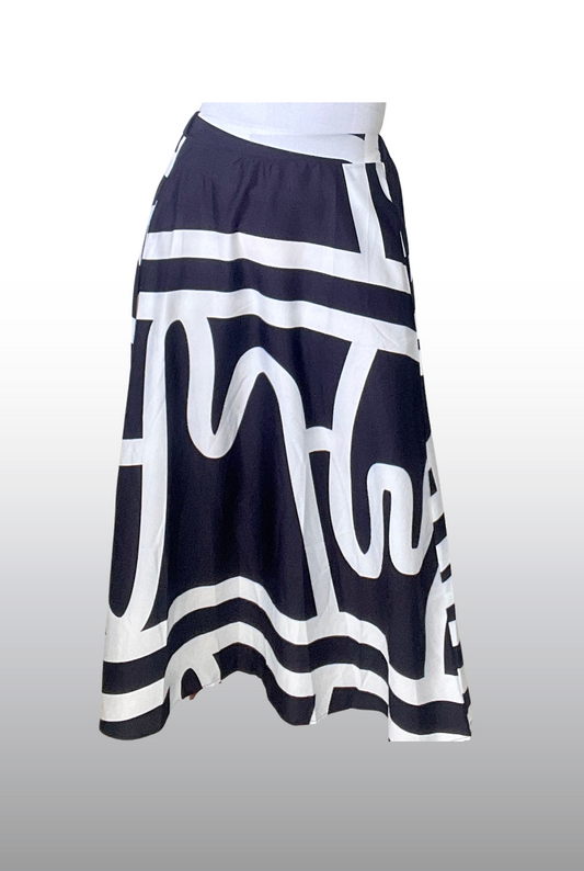 Taffeta Printed Skirt